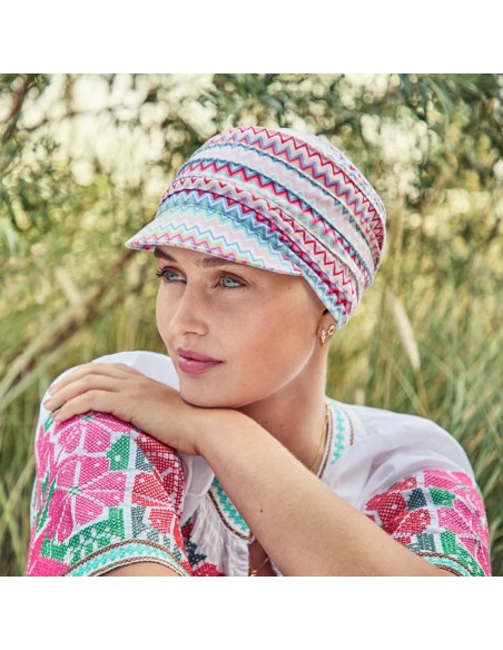 Gorra Oncológica YOGA ZigZag Vibes con protección solar · Christine Headwear