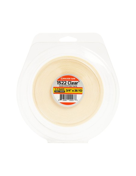 Walker Tape 1522 Clear 3/4" x 36 Yds · Cinta Adhesiva Uso Diario Prótesis Capilar