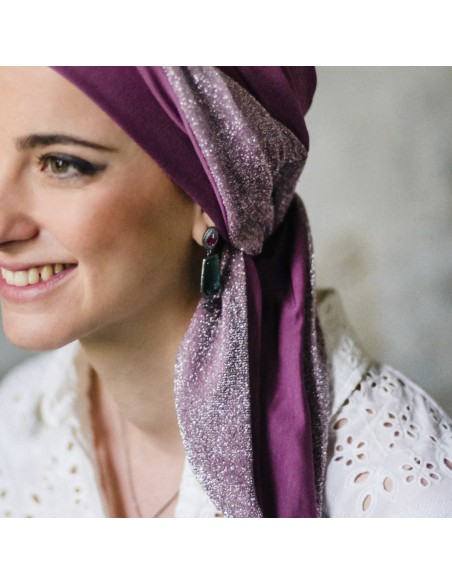 Turbante Oncológico Smooth Gala Malva – Carebell Headwear