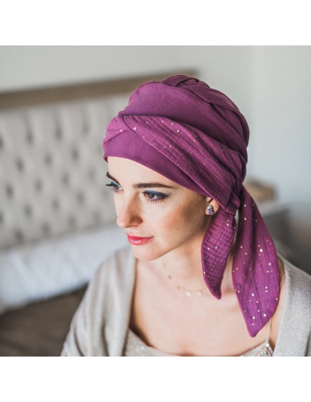 SMOOTH MALVA GOLD - Pañuelo de bambú y algodón - CAREBELL HEADWEAR