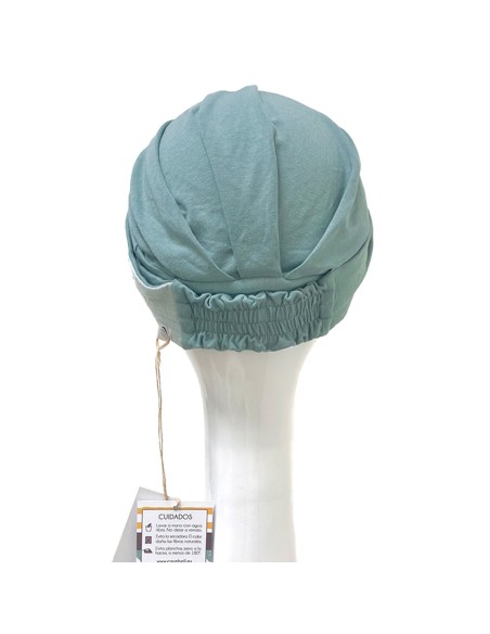 ELEGANCE AGUAMARINA GOLD - Turbante Bambú y Algodón - CAREBELL HEADWEAR