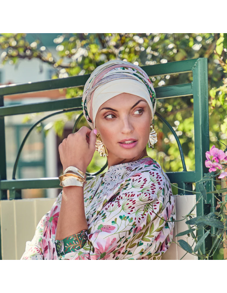 Turbante Oncologico · Perla  · Boho · Christine Headwear