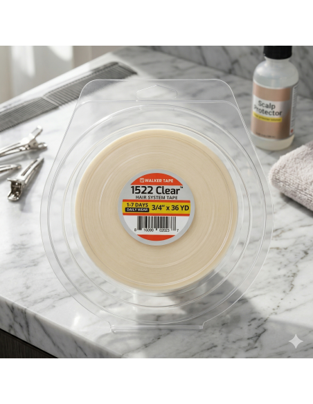 Cinta transparente de doble cara con bajo residuo y fácil retirada.