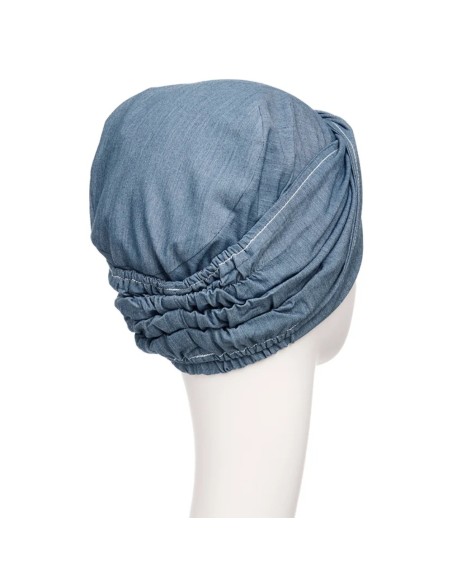 Turbante oncológico HocMary Denim Flair · Christine Headwear · Comodidad y estilo diario