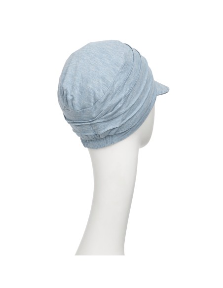 House of Christine HocYoga cap 1582-469 gorra de bambu azul claro  para procesos oncologicos y alopecia vista trasera