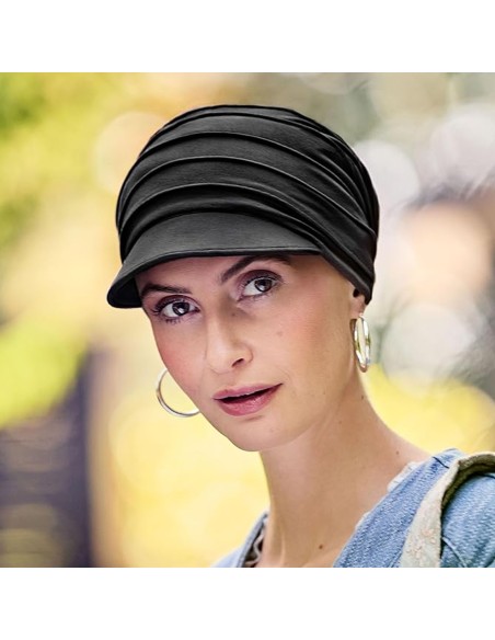 HocYoga Cap 1582-211, gorra oncologica House of Christine de bambu en color negro