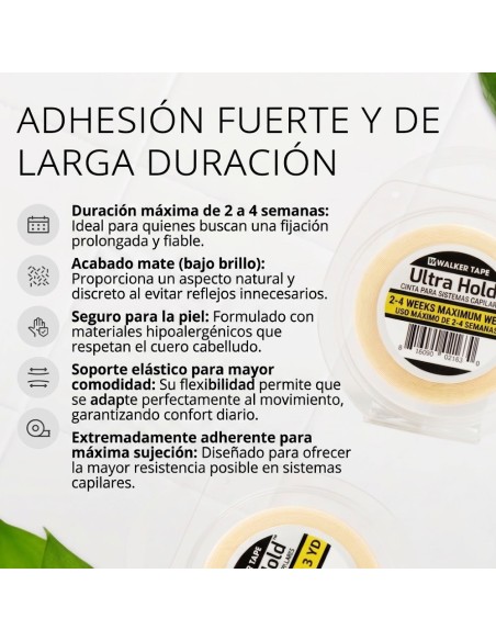 WALKER TAPE ULTRA HOLD 1/2'' x 3 Yards - Cinta adhesiva para prótesis y pelucas