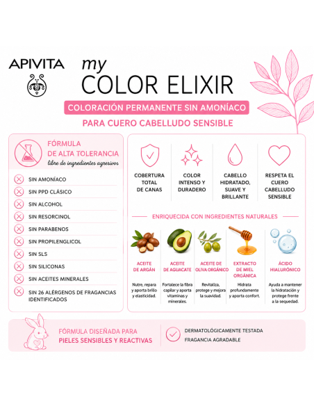 APIVITA MY COLOR ELIXIR 7.0 Rubio - Tinte permanente para el cabello