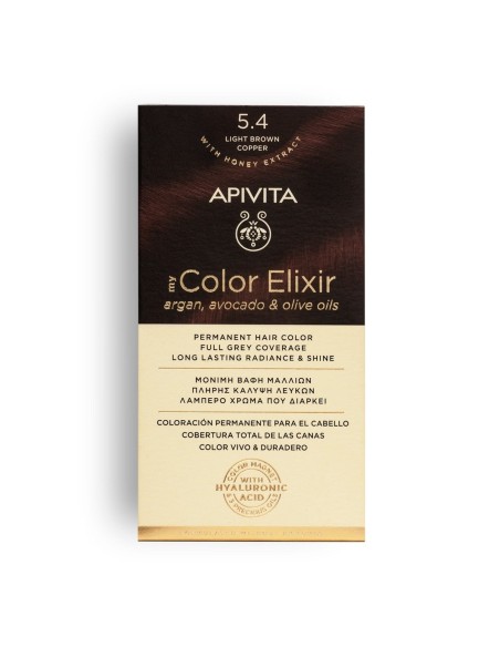 APIVITA MY COLOR ELIXIR 5.4 CASTAÑO CLARO COBRIZO - Tinte permanente para el cabello