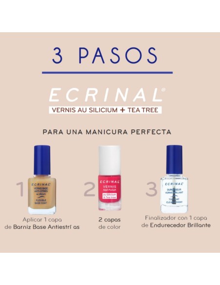 Ecrinal Esmalte de Uñas · Tratamiento Fortalecedor con Silicio y Árbol de Té en Varias Tonalidades