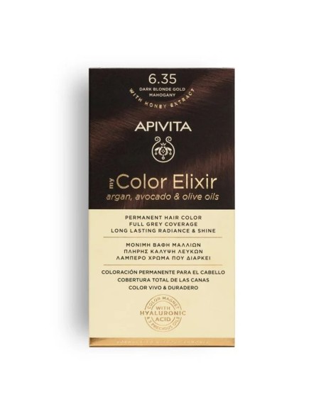 APIVITA MY COLOR ELIXIR 6.35 Rubio Oscuro Dorado Caoba - Tinte permanente para el cabello