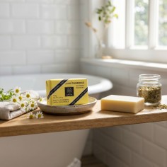 Jabón natural de camomila APIVITA para el cuidado de la piel sensible. 2