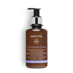 Crema espuma limpiadora APIVITA para rostro y ojos en pieles sensibles