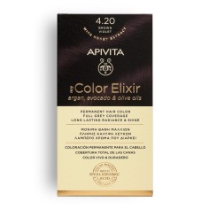 Apivita My Color Elixir 4.20 Cobertura total de las canas, tinte natural para el cabello sin ppd o amoniaco, alta tolerancia 2