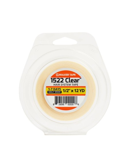 Rollo de cinta adhesiva Walker Tape 1522 Clear 1/2 pulgada para pelucas.