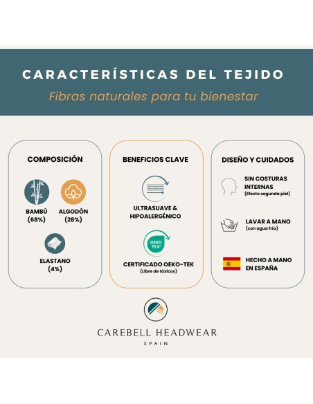 Turbante Preformado Confort Wild · Bambú y Algodón · Carebell Headwear