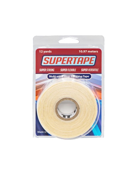 Rollo de cinta doble cara Supertape 3/4 x 12 yardas para pelucas y prótesis capilares.