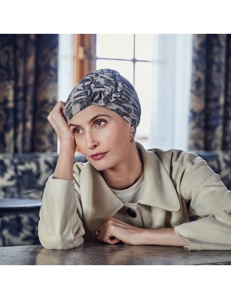 Turbante oncológico Lotus de bambú, suave, cómodo y elegante.