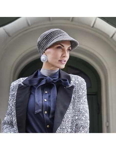 Gorra para alopecia y quimioterapia Pandora Vintage Tweed de Christine Headwear.