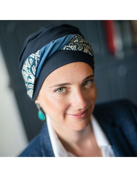 Turbante Oncológico Elegance Lisboa · Tejido de Bambú · Carebell Headwear.