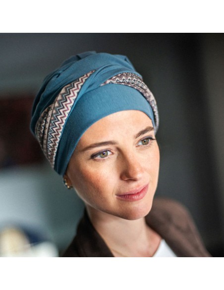 Turbante Oncológico Elegance Tempo · Tejido de Bambú · Carebell Headwear