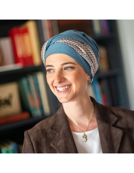 Turbante Oncológico Elegance Tempo · Tejido de Bambú · Carebell Headwear