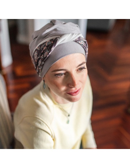 Turbante Oncológico Elegance Asian · Tejido de Bambú · Carebell Headwear