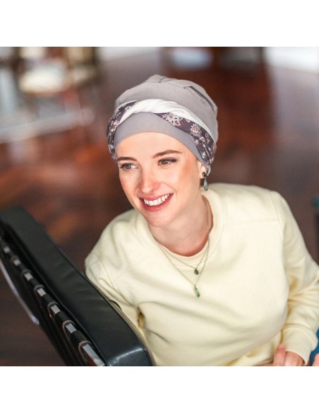 Turbante Oncológico Elegance Asian · Tejido de Bambú · Carebell Headwear
