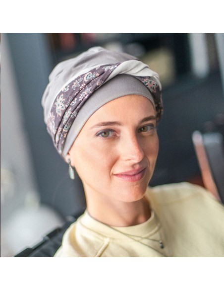 Turbante Oncológico Elegance Asian · Tejido de Bambú · Carebell Headwear