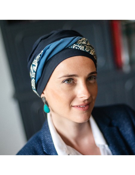 Turbante Oncológico Elegance Lisboa · Tejido de Bambú · Carebell Headwear.