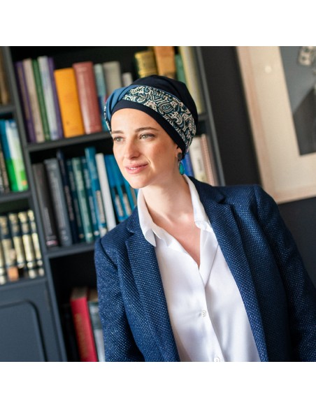 Turbante Oncológico Elegance Lisboa · Tejido de Bambú · Carebell Headwear.