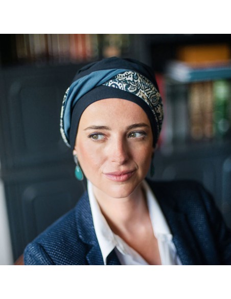 Turbante Oncológico Elegance Lisboa · Tejido de Bambú · Carebell Headwear.