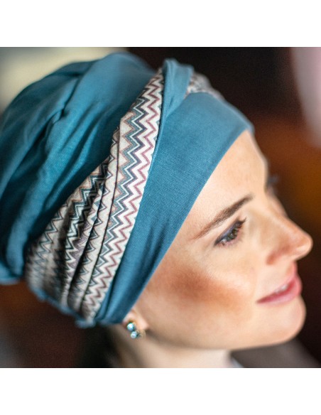 Turbante Oncológico Elegance Tempo · Tejido de Bambú · Carebell Headwear