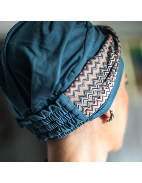 Turbante Oncológico Elegance Tempo · Tejido de Bambú · Carebell Headwear