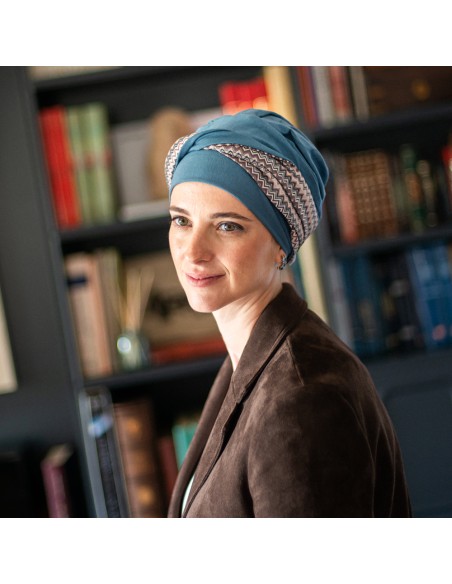 Turbante Oncológico Elegance Tempo · Tejido de Bambú · Carebell Headwear