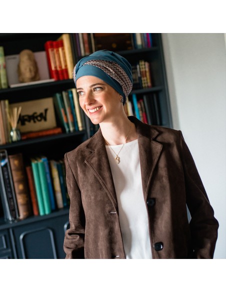 Turbante Oncológico Elegance Tempo · Tejido de Bambú · Carebell Headwear