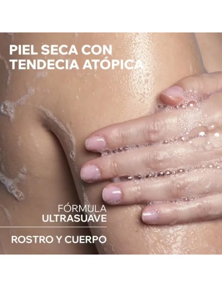 Higiene corporal y facial respetuosa con la piel sensible, seca o con tendencia atopica