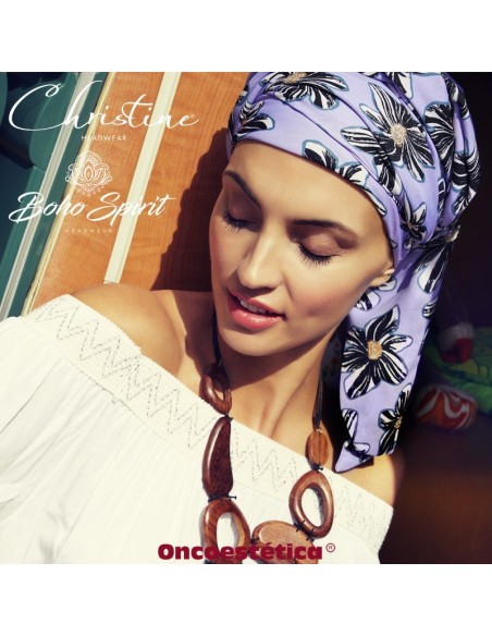 SAPPHIRE ZEBRA FLOWERS - Turbante + Cinta Larga - CHRISTINE HEADWEAR