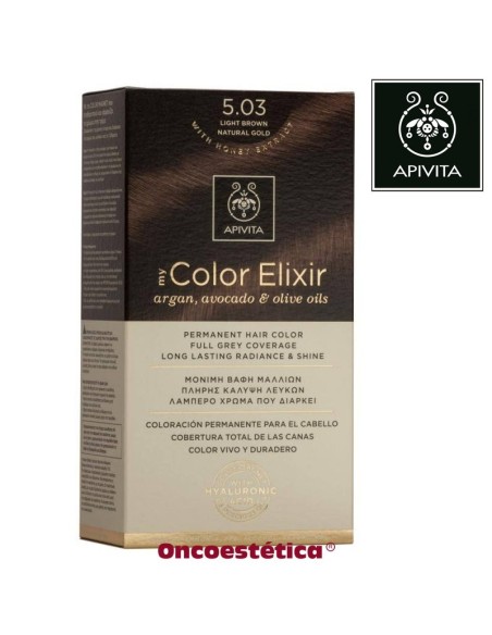APIVITA COLOR ELIXIR 5.03 Castaño Claro Natural Dorado - Tinte permanente para el cabello APIVITA COLOR ELIXIR 5.03 Castaño Claro Natural Dorado - Tinte permanente para el cabello