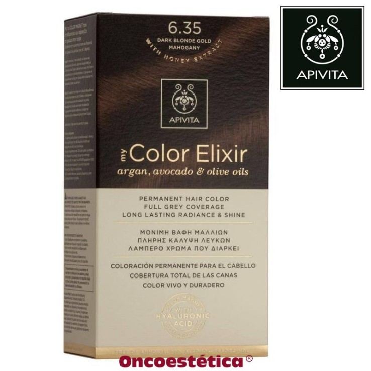 APIVITA COLOR ELIXIR 6.35 Rubio Oscuro Dorado Caoba - Tinte permanente para el cabello