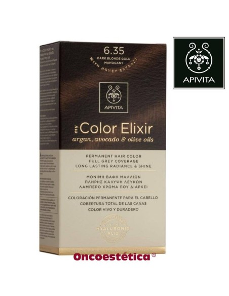 APIVITA COLOR ELIXIR 6.35 Rubio Oscuro Dorado Caoba - Tinte permanente para el cabello