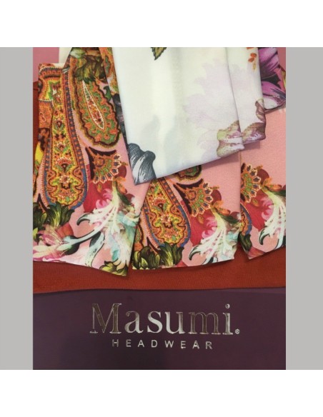 YANNA BRICK ROYAL MARIGOLD - Gorro algodón + Cinta seda - MASUMI HEADWEAR