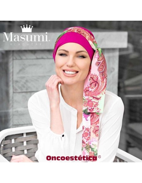 YANNA PURPLE ROYAL FUCHSIA - Gorro Bambú + Cinta seda - MASUMI HEADWEAR YANNA PURPLE ROYAL FUCHSIA - Gorro Bambú + Cinta seda - MASUMI HEADWEAR