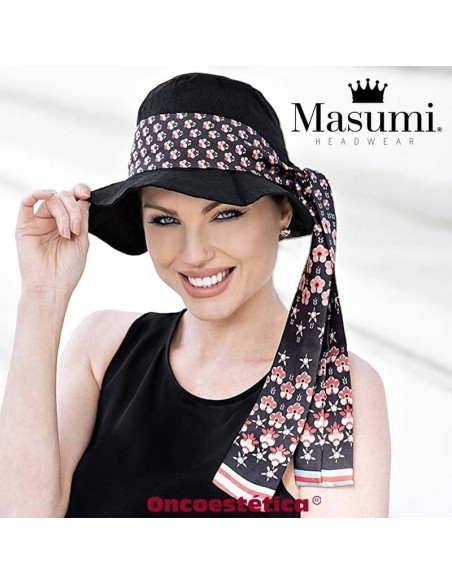 LOLA BLACK SCARLET FLORENZA - Gorro Algodón con Cinta - MASUMI HEADWEAR LOLA BLACK SCARLET FLORENZA - Gorro Algodón con Cinta - MASUMI HEADWEAR