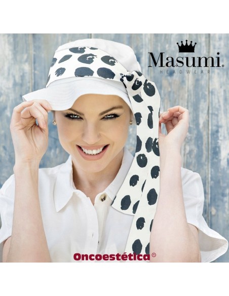 LOLA WHITE + YANNA SCARF - - Gorro Algodón con Cinta - MASUMI HEADWEAR