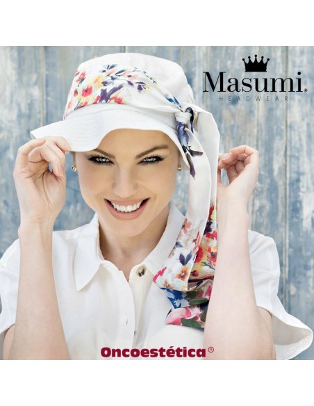 LOLA WHITE + YANNA SCARF - - Gorro Algodón con Cinta - MASUMI HEADWEAR
