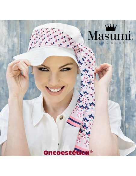 LOLA WHITE + YANNA SCARF - - Gorro Algodón con Cinta - MASUMI HEADWEAR