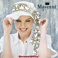 LOLA WHITE + YANNA SCARF - - Gorro Algodón con Cinta - MASUMI HEADWEAR 2