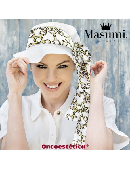 LOLA WHITE + YANNA SCARF - - Gorro Algodón con Cinta - MASUMI HEADWEAR