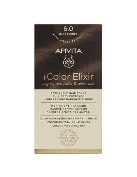 APIVITA COLOR ELIXIR 6.0 Rubio Oscuro - Tinte permanente para el cabello